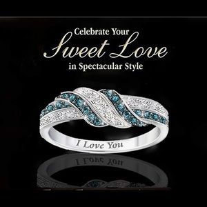 COPY - Shiny Rhinestone I-Love You Inland Letter Silver Plated Weeding Ring